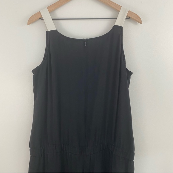 Eileen Fisher Black Silk Georgette Crepe Drawstring Jumpsuit - Picture 11 of 12